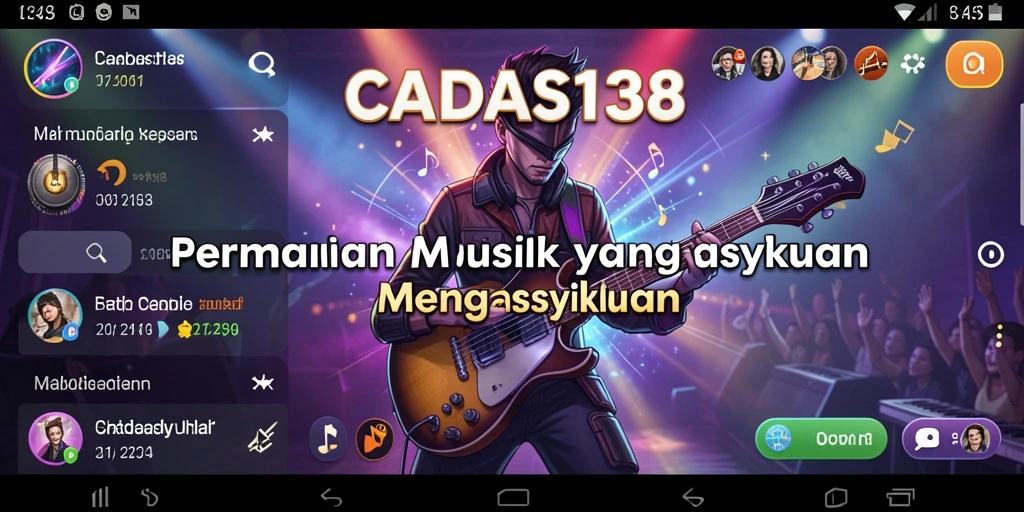 Screenshot gameplay CADAS138 menunjukkan permainan musik yang menarik dan penuh warna.