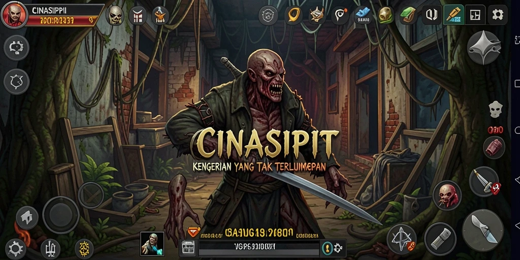Tampilan gameplay menakutkan dan mendebarkan dari CINASIPIT.