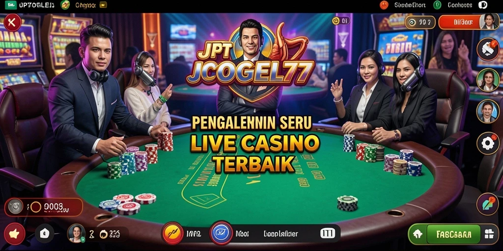 Screenshot JPTOGEL77 menampilkan gameplay Live Casino yang mendebarkan.
