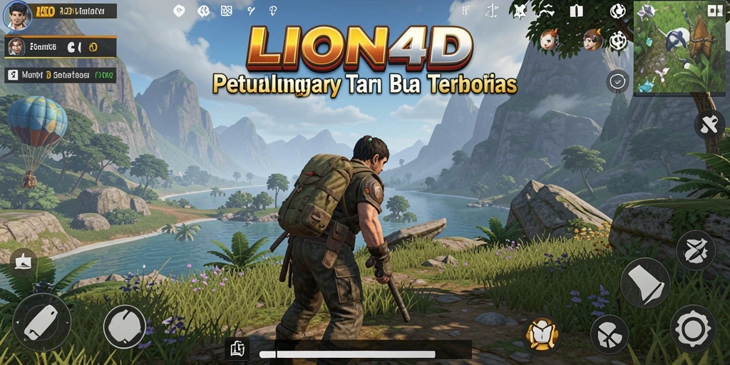 Tampilan gameplay LION4D yang menakjubkan di dunia terbuka.