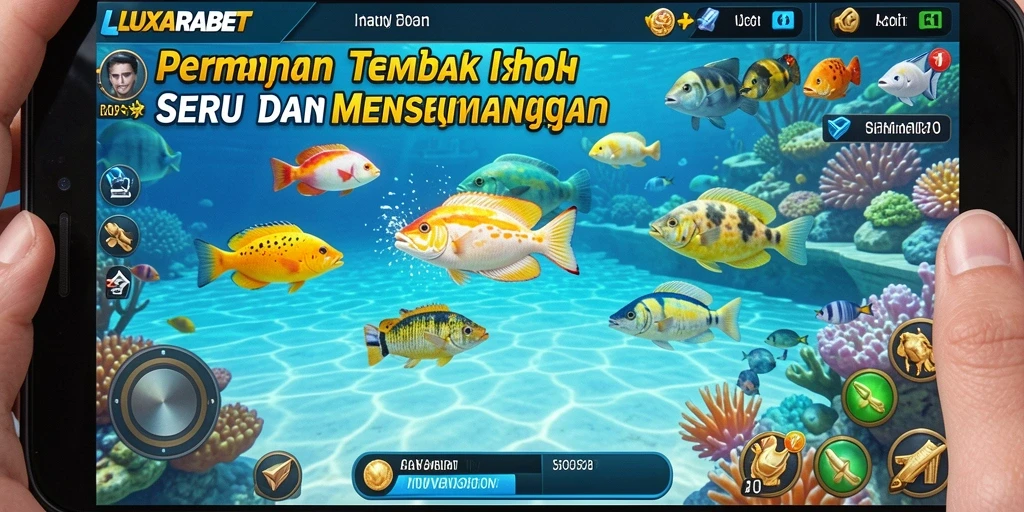 Tampilan gameplay menarik dari LUXARABET saat menembak ikan.