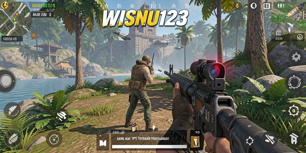 Screenshot dari gameplay WISNU123 yang mendebarkan di tengah pertempuran.